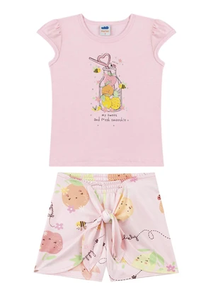 Marlan - Conjunto Blusa e Shorts Salada de Frutas Rosa - MARLAN