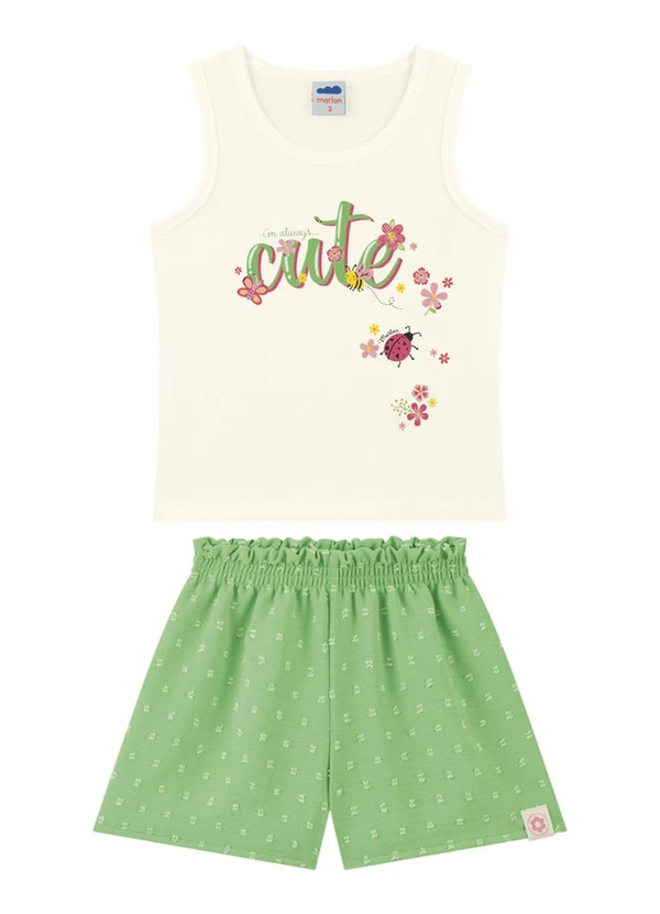 Marlan - Conjunto Blusa e Shorts Tecido Air Flow Bege 2