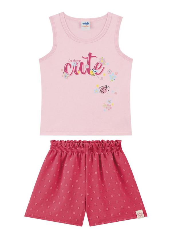 Marlan - Conjunto Blusa e Shorts Tecido Air Flow Rosa Marlan - Conjunto Blusa e Shorts Tecido Air Flow Rosa