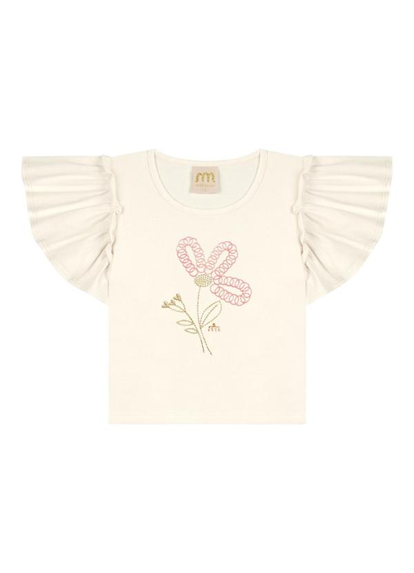 Milli e Nina - Conjunto Blusa e Shorts Texturizada Bege 1