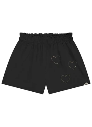 Milli e Nina - Conjunto Blusa e Shorts Twill Stretch Preto - MILLI E NINA