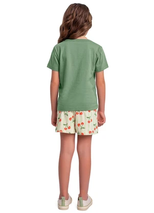 Fakini Kids - Conjunto Blusa e Shorts Verde - FAKINI KIDS