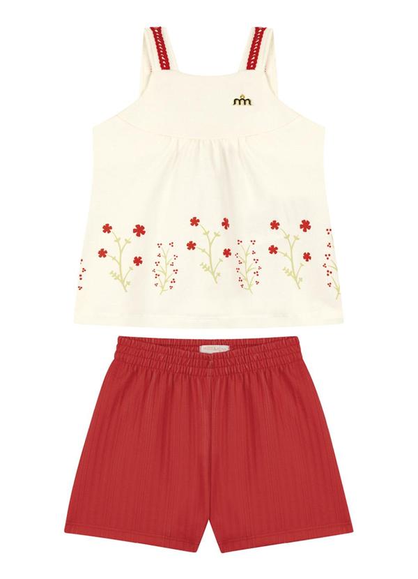 Milli e Nina - Conjunto Blusa e Shorts Vermelho 2
