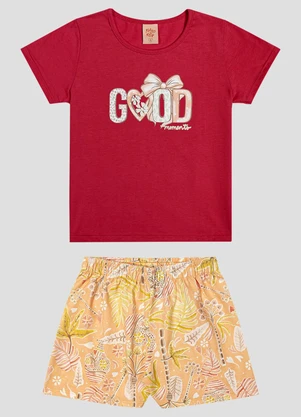 Kely Kety - Conjunto Blusa e Shorts Vermelho - KELY KETY