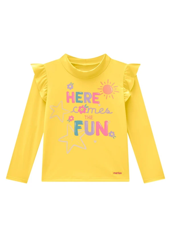 Marlan - Conjunto Blusa e Tanga Proteção Uv Amarelo