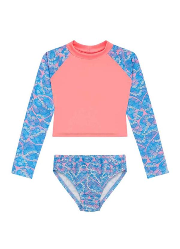 Marlan - Conjunto Blusa e Tanga Proteção Uv Rosa 1