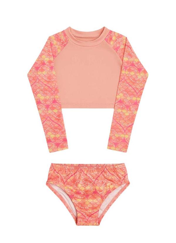 Marlan - Conjunto Blusa e Tanga Proteção Uv Rosa