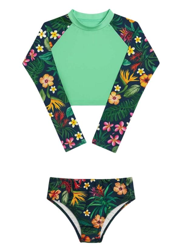 Marlan - Conjunto Blusa e Tanga Proteção Uv Verde