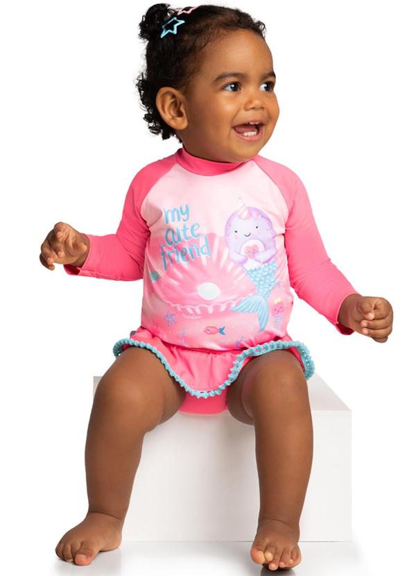 Marlan - Conjunto Blusa e Tanga Proteção Uv50+ Rosa