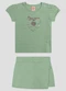 Kely Kety - Conjunto Blusa em Malha e Shorts-Saia Verde - variação: Verde