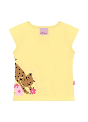 Duduka - Conjunto Blusa Estampa Gatinho e Short Amarelo - DUDUKA