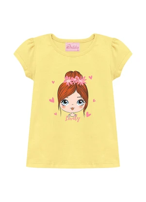 Duduka - Conjunto Blusa Estampa Lovely e Short  Amarelo - DUDUKA
