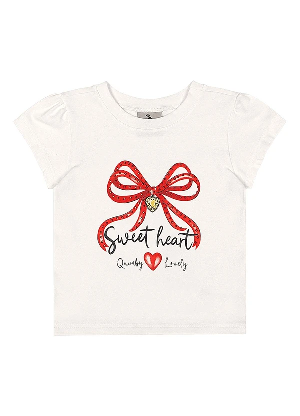 Quimby - Conjunto Blusa Estampado Saia Laise Quimby Branco 3