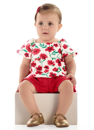 Conjunto Blusa Estampado Short Quimby Branco - QUIMBY