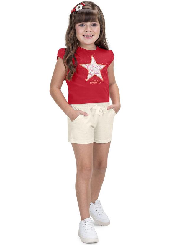 Trick Nick - Conjunto Blusa Estrela com Shorts Vermelho