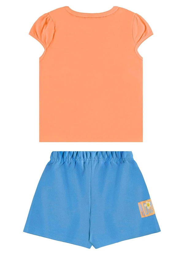 Bee Loop - Conjunto Blusa Flor e Short Laranja 3
