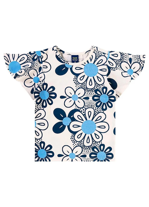 Bee Loop - Conjunto Blusa Floral e Short-Saia Azul 5