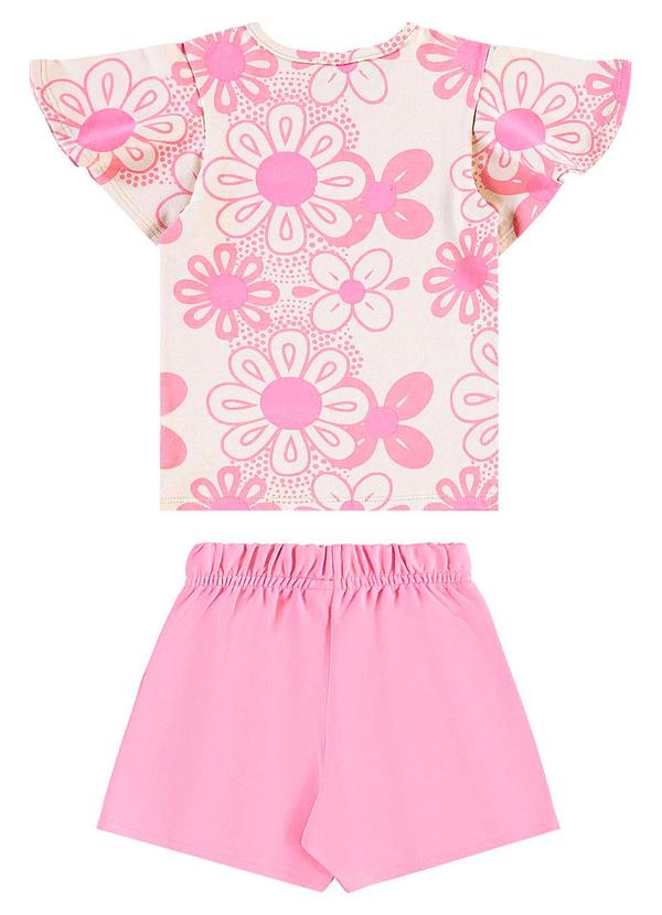 Bee Loop - Conjunto Blusa Floral e Short-Saia Rosa 2