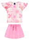 Bee Loop - Conjunto Blusa Floral e Short-Saia Rosa - variação: Rosa