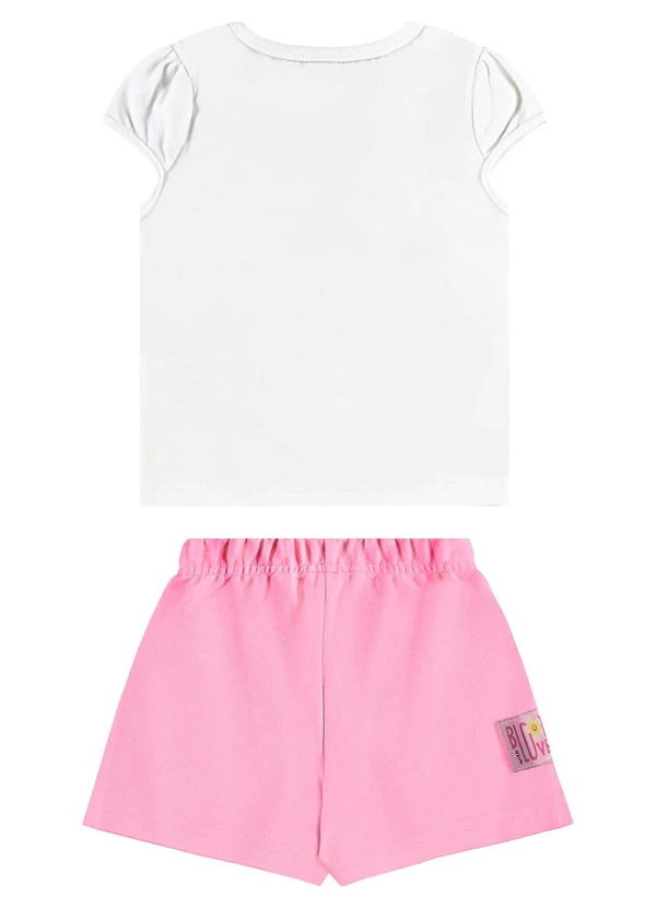 Bee Loop - Conjunto Blusa Florezinhas e Short Branco 2