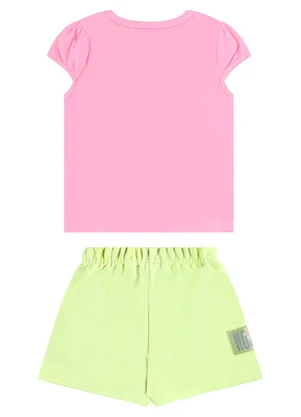 Bee Loop - Conjunto Blusa Florezinhas e Short Rosa - BEE LOOP