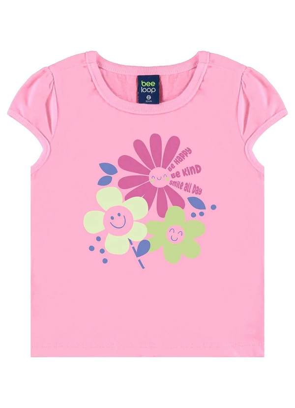Bee Loop - Conjunto Blusa Florezinhas e Short Rosa 3