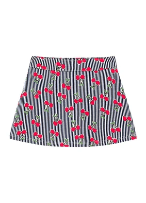 Duduka - Conjunto Blusa Friends e Short Saia Cereja Bege - DUDUKA