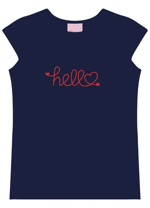 Duduka - Conjunto Blusa Hello e Short com Laço Azul  - DUDUKA