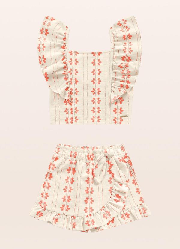 Fakini Kids - Conjunto Blusa/Laranja