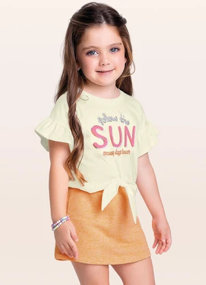 Fakini Kids - Conjunto Blusa/Laranja - FAKINI KIDS