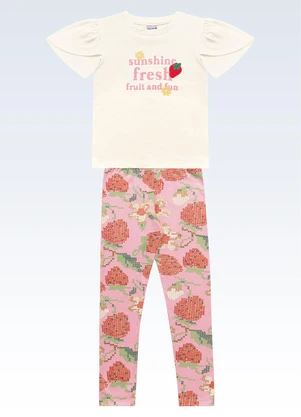 Fakini Kids - Conjunto Blusa/Legging Bege - FAKINI KIDS