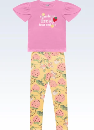 Fakini Kids - Conjunto Blusa/Legging Rosa - FAKINI KIDS