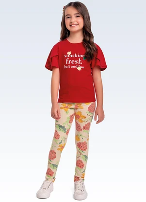 Fakini Kids - Conjunto Blusa/Legging Vermelho - FAKINI KIDS