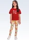 Fakini Kids - Conjunto Blusa/Legging Bege - variação: Vermelho