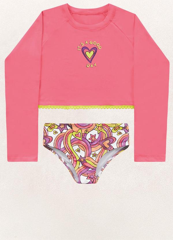 Fakini Kids - Conjunto Blusa M/Longa/Calcinha Branco