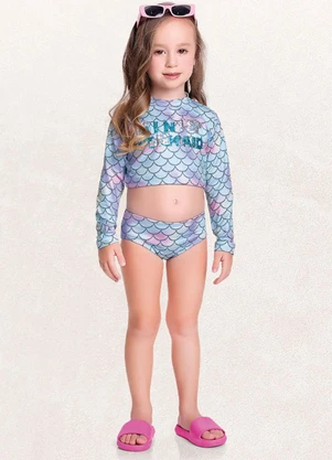 Fakini Kids - Conjunto Blusa M/Longa/Calcinha Prata - FAKINI KIDS