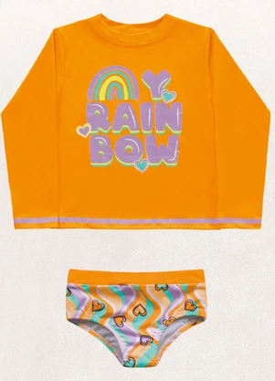 Fakini Kids - Conjunto Blusa M/Longa/Calcinha Laranja - FAKINI KIDS