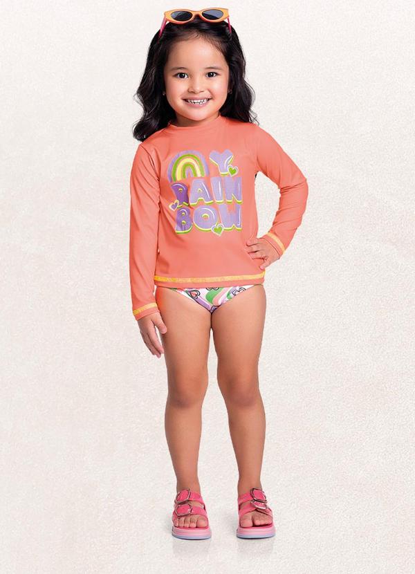 Fakini Kids - Conjunto Blusa M/Longa/Calcinha Coral 2