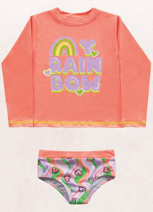 Fakini Kids - Conjunto Blusa M/Longa/Calcinha Coral 4