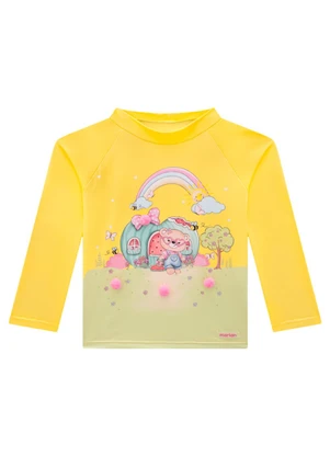 Marlan - Conjunto Blusa Manga Longa e Tanga Uv Amarelo - MARLAN