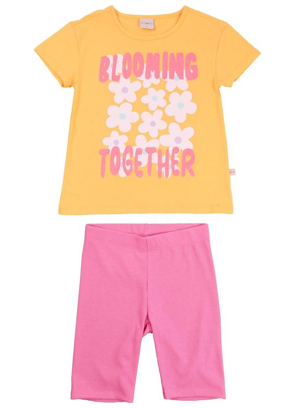 Tink Bink - Conjunto Blusa Mc com Estampa e Ciclista Amarelo