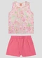 Kely Kety - Conjunto Blusa Meia Malha e Shorts Amarelo - variação: Rosa