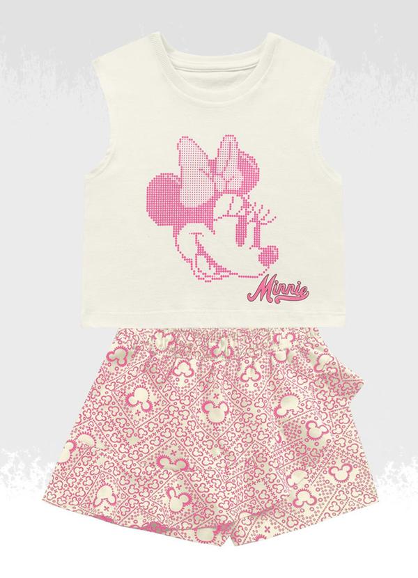 Fakini Kids - Conjunto Blusa/Minnie Mouse Rosa