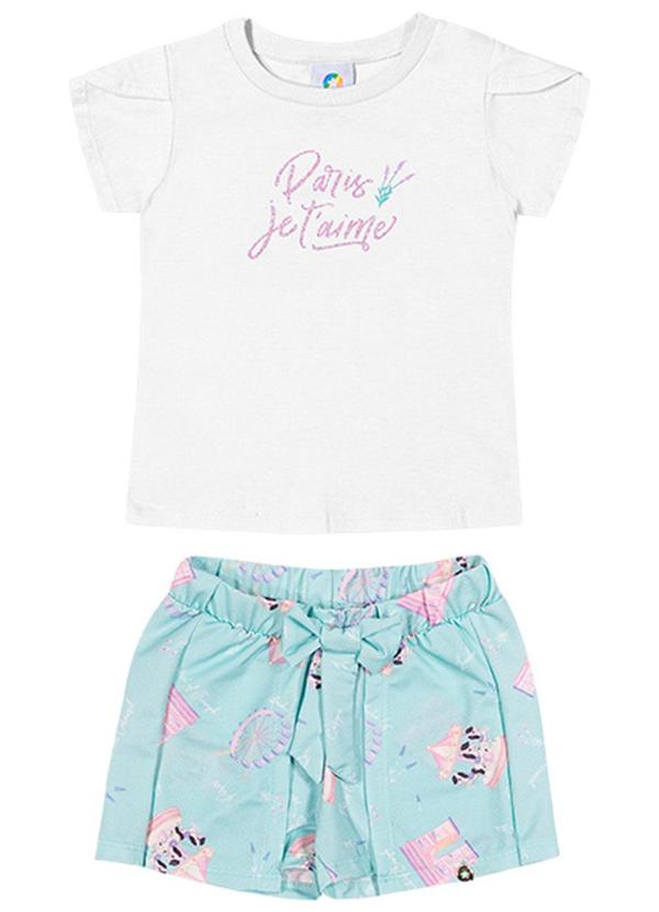 Alenice - Conjunto Blusa Paris Menina Branco