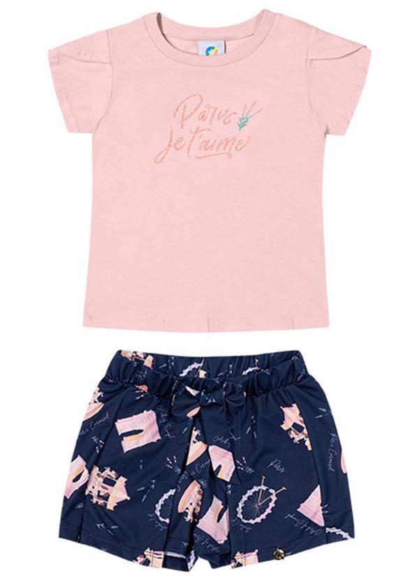 Alenice - Conjunto Blusa Paris Menina Rosa 2