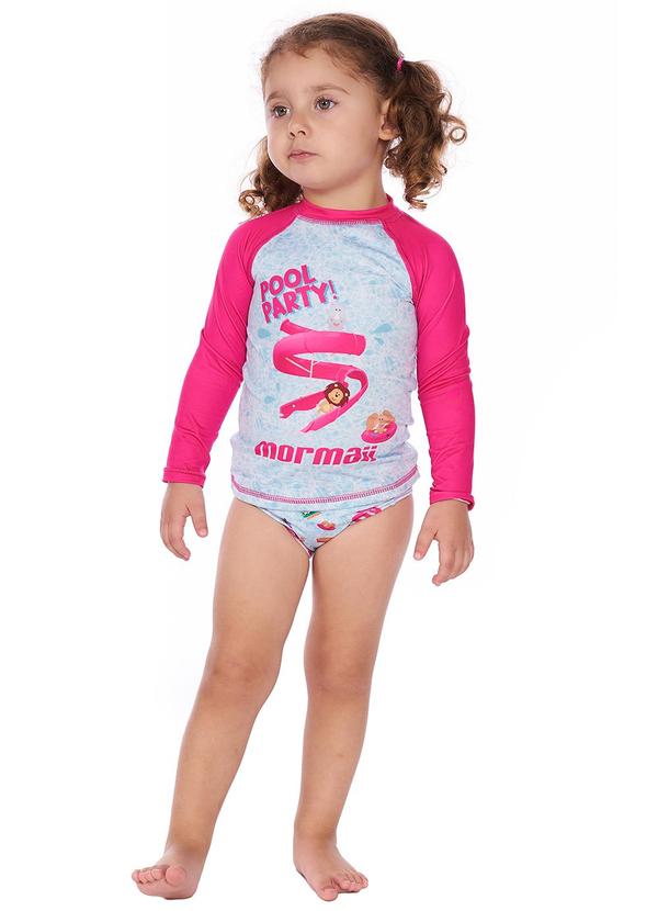 Mormaii - Conjunto Blusa Proteção Solar Uv e Calcinha Rosa