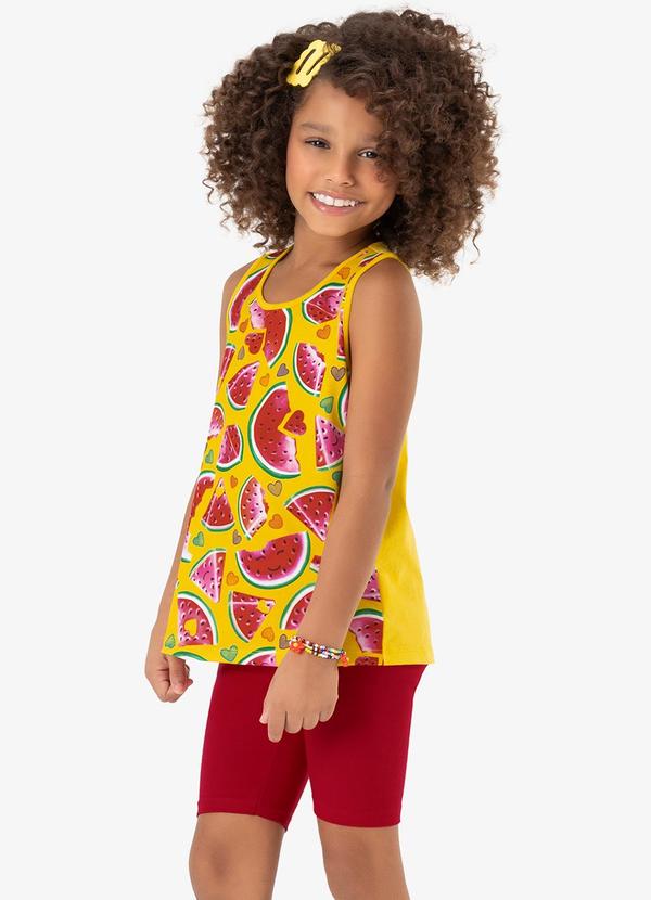 Rovi Kids - Conjunto Blusa Regata e Shorts Amarelo 1