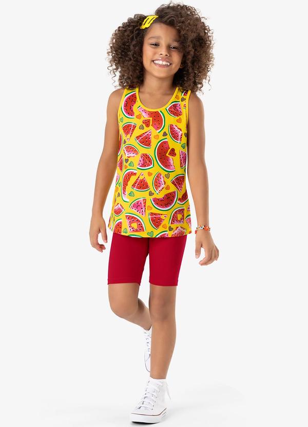 Rovi Kids - Conjunto Blusa Regata e Shorts Amarelo 3