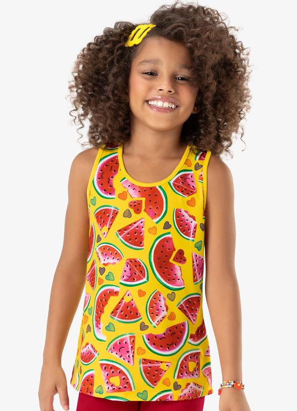 Rovi Kids - Conjunto Blusa Regata e Shorts Amarelo 4