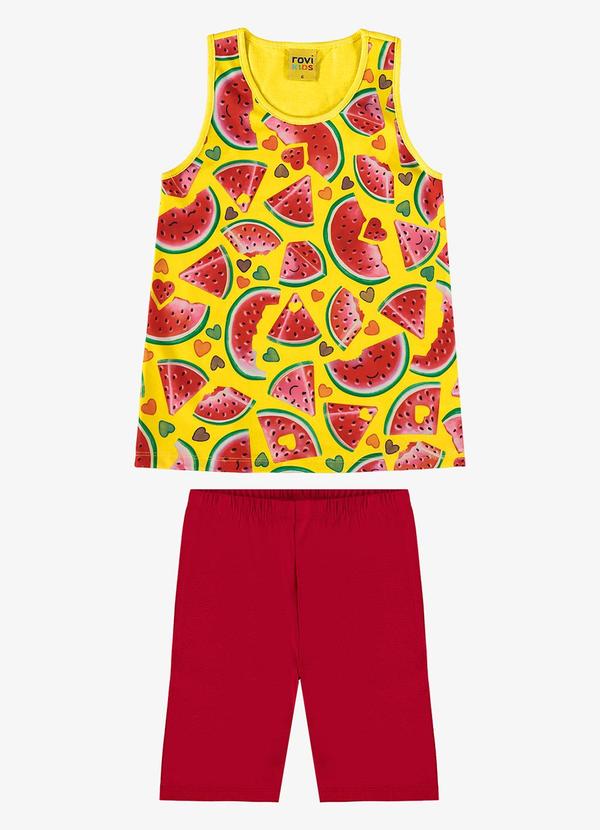 Rovi Kids - Conjunto Blusa Regata e Shorts Amarelo 6